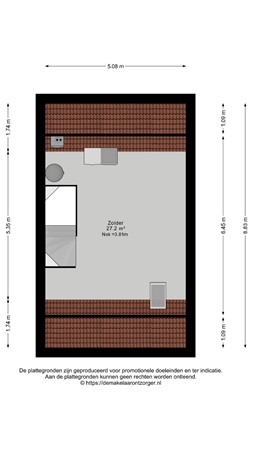 Floorplan - Dingspelstraat 6, 9411 AN Beilen